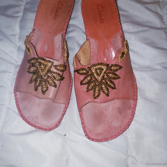 Clark's vintage 7.5 medium womens heels slides - Picture 1 of 8